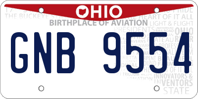 OH license plate GNB9554