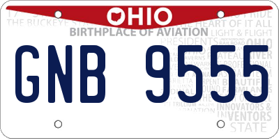 OH license plate GNB9555