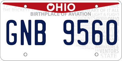 OH license plate GNB9560