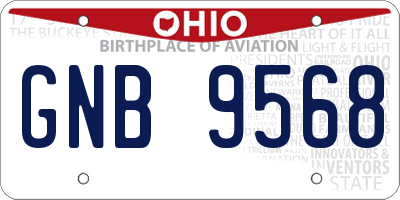 OH license plate GNB9568