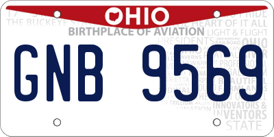 OH license plate GNB9569