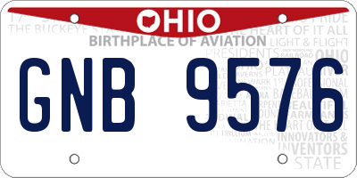 OH license plate GNB9576