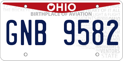 OH license plate GNB9582