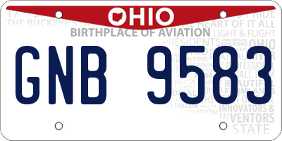 OH license plate GNB9583