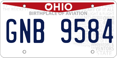 OH license plate GNB9584