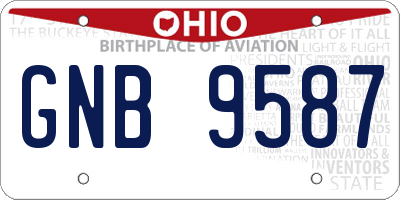 OH license plate GNB9587