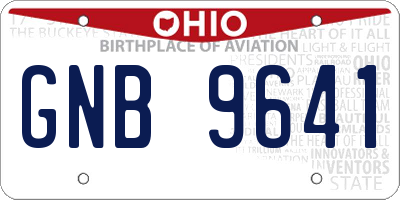 OH license plate GNB9641