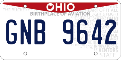 OH license plate GNB9642