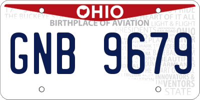 OH license plate GNB9679