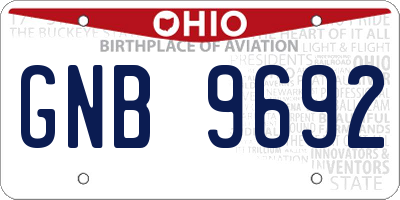 OH license plate GNB9692