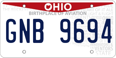 OH license plate GNB9694