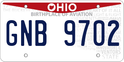 OH license plate GNB9702