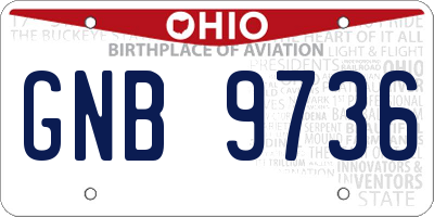 OH license plate GNB9736