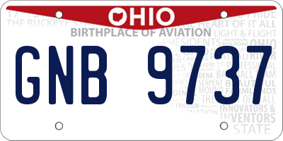 OH license plate GNB9737