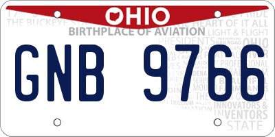 OH license plate GNB9766