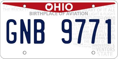 OH license plate GNB9771