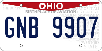 OH license plate GNB9907