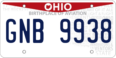 OH license plate GNB9938