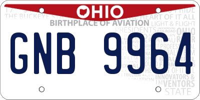 OH license plate GNB9964