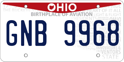 OH license plate GNB9968