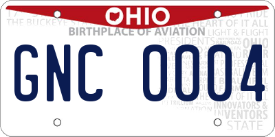 OH license plate GNC0004