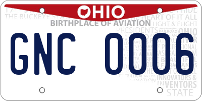 OH license plate GNC0006