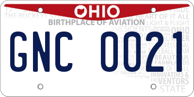 OH license plate GNC0021