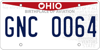 OH license plate GNC0064