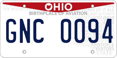 OH license plate GNC0094