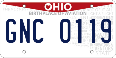 OH license plate GNC0119