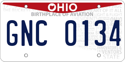 OH license plate GNC0134