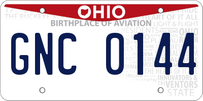 OH license plate GNC0144