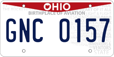 OH license plate GNC0157