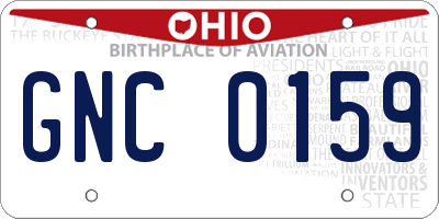 OH license plate GNC0159