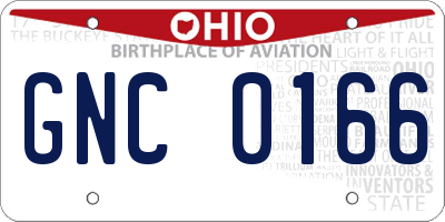 OH license plate GNC0166
