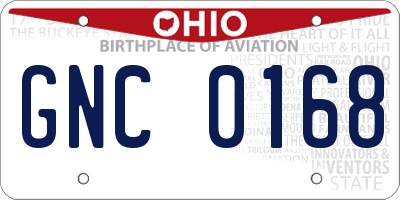 OH license plate GNC0168