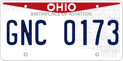 OH license plate GNC0173