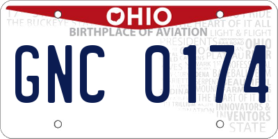 OH license plate GNC0174