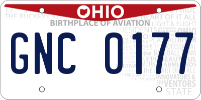 OH license plate GNC0177