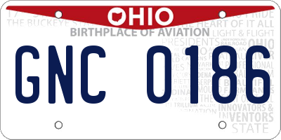 OH license plate GNC0186