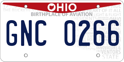 OH license plate GNC0266