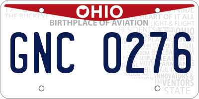 OH license plate GNC0276