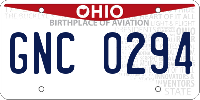 OH license plate GNC0294