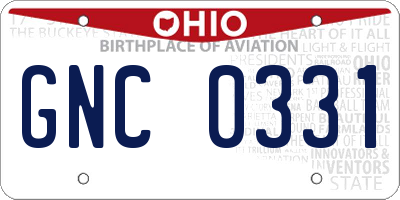 OH license plate GNC0331
