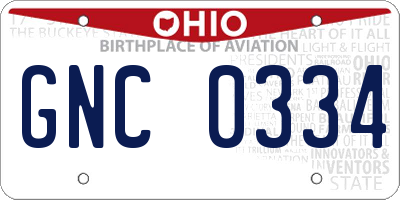 OH license plate GNC0334