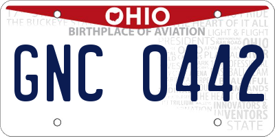OH license plate GNC0442