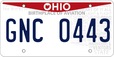 OH license plate GNC0443
