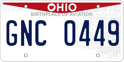 OH license plate GNC0449