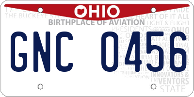 OH license plate GNC0456