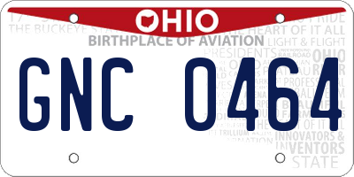OH license plate GNC0464